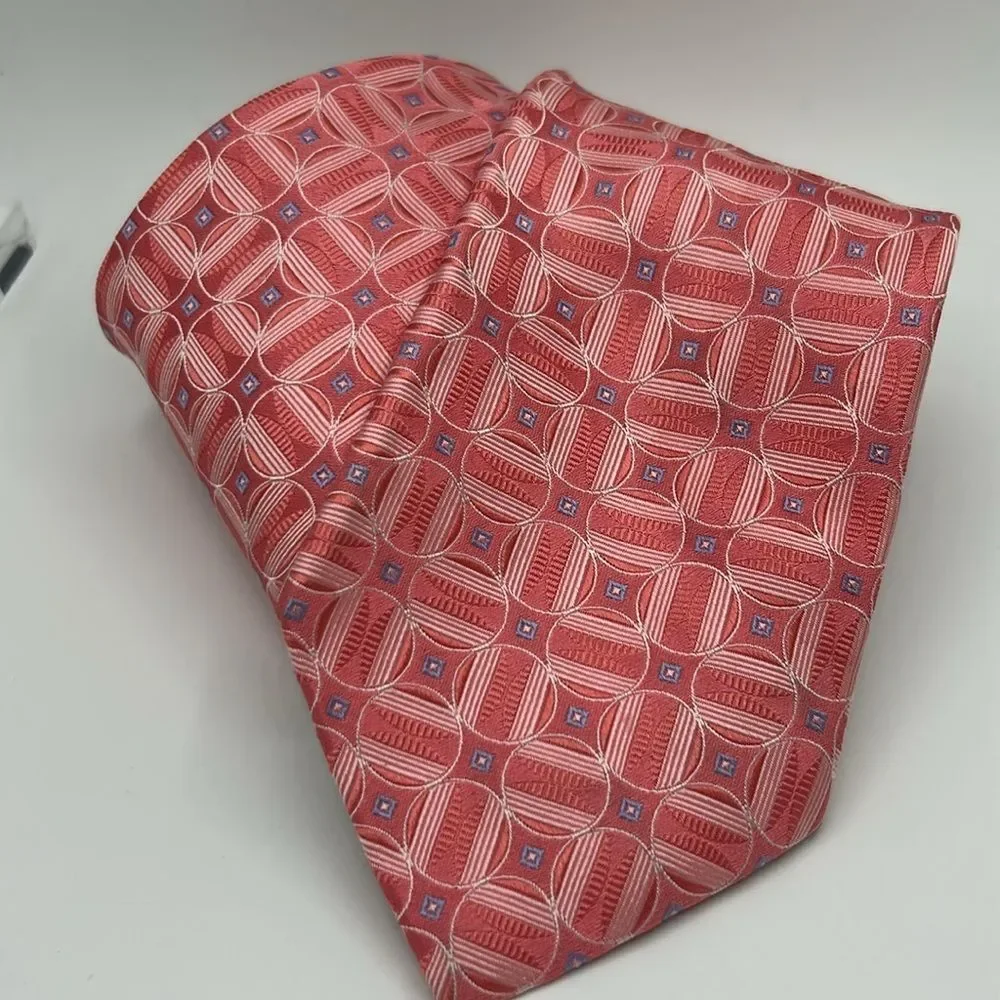 Ted Baker Pink Geometric Silk Tie